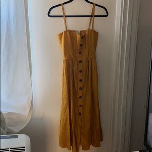 Reformation linen marigold midi dress